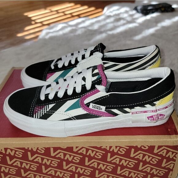 Vans Slip On Cap 'Juxtapoze Pack' Multicolor Sneaker Shoes Size Women 7 Men 5.5 - Picture 5 of 15